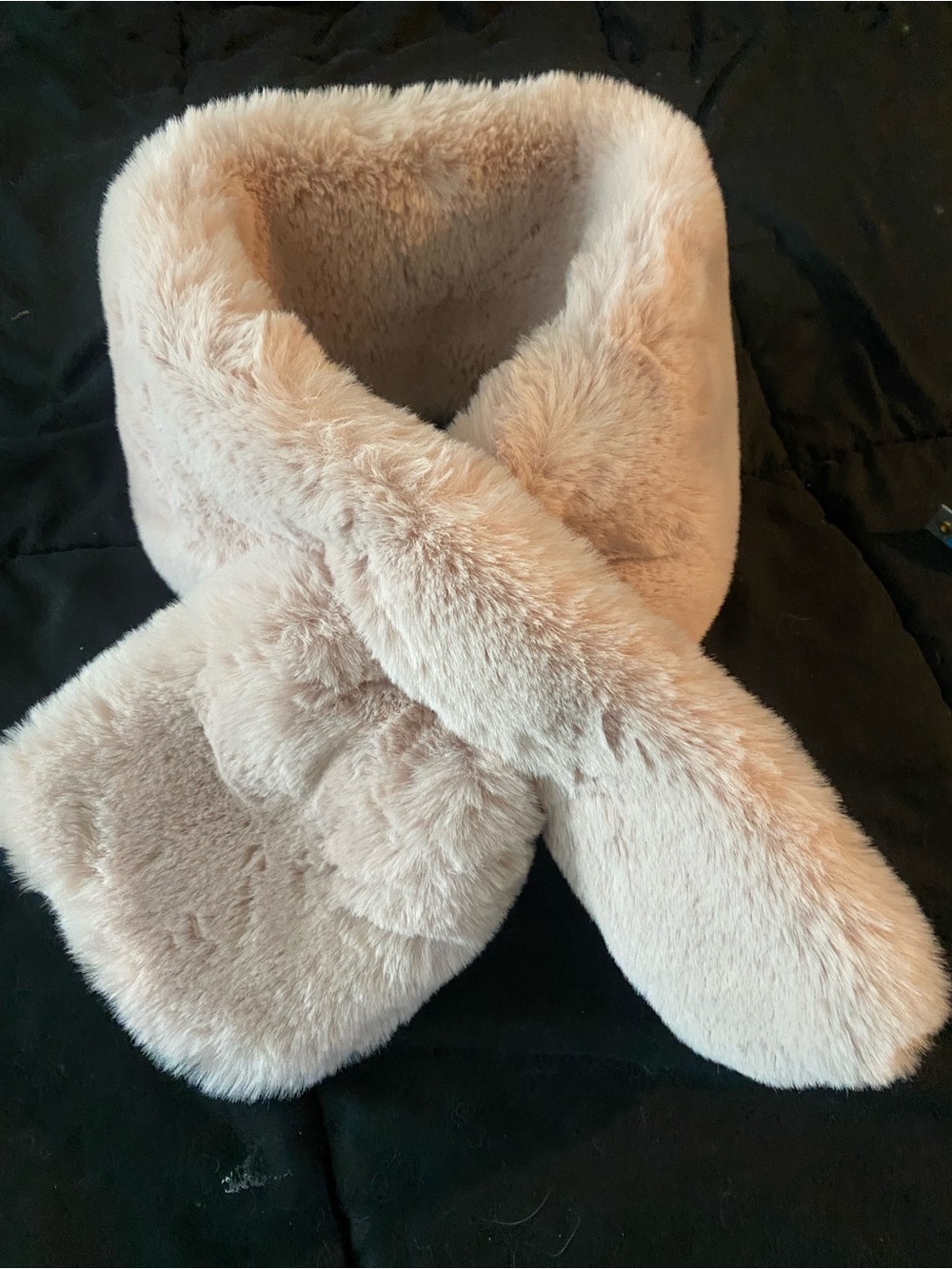 LC Lauren Conrad Plush Faux Fur Cross-Through Scarf - Light Pink